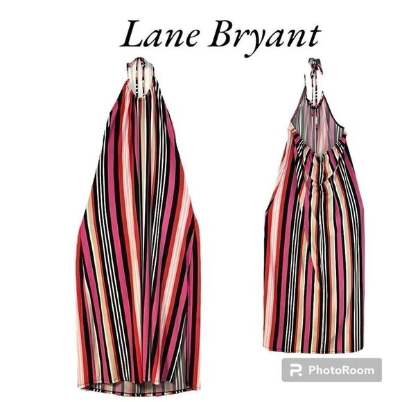 Lane Bryant Multicolored Halter Neck Swing Maxi Dress 18/20 - Picture 1 of 14